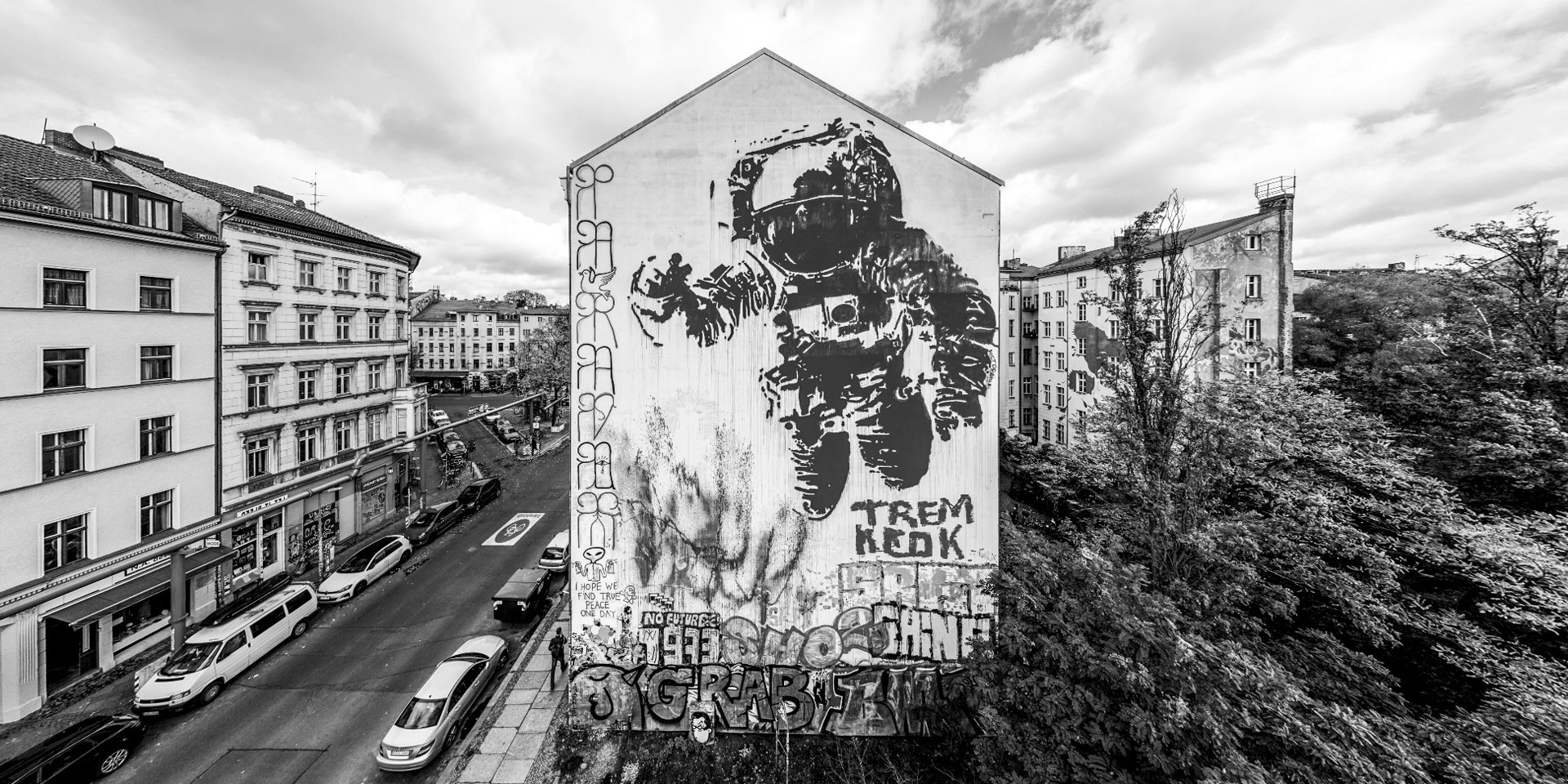 Street Art und Graffiti auf einem Gebäude